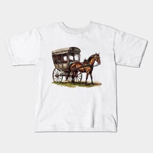 Vintage Amish Buggy Horse Buggy Wagon Rural transportation Kids T-Shirt